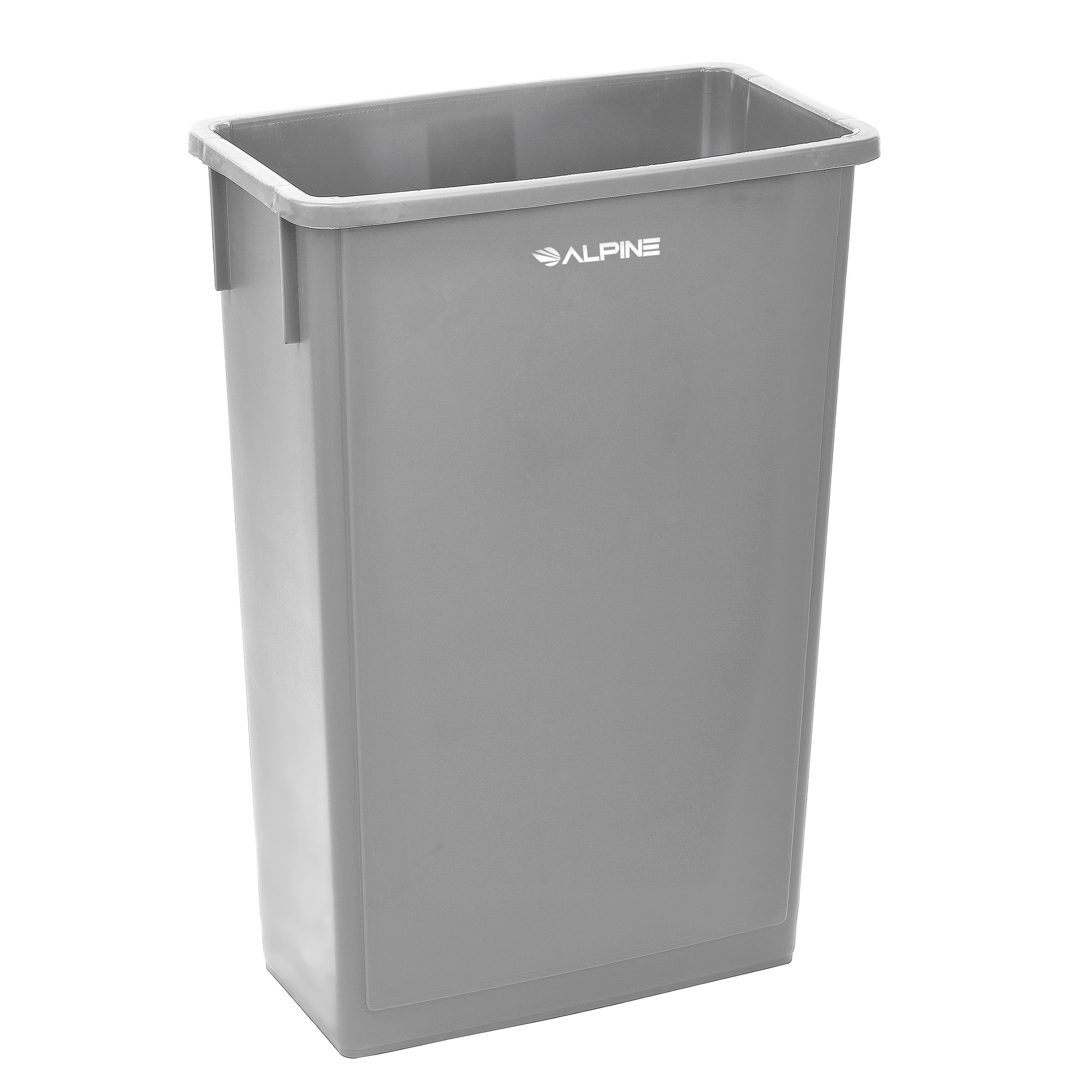 Alpine, 23 Gallon Slim Gray Waste Receptacle Trash Can, Capacity 23 Gal, Model# ALP477-GRY